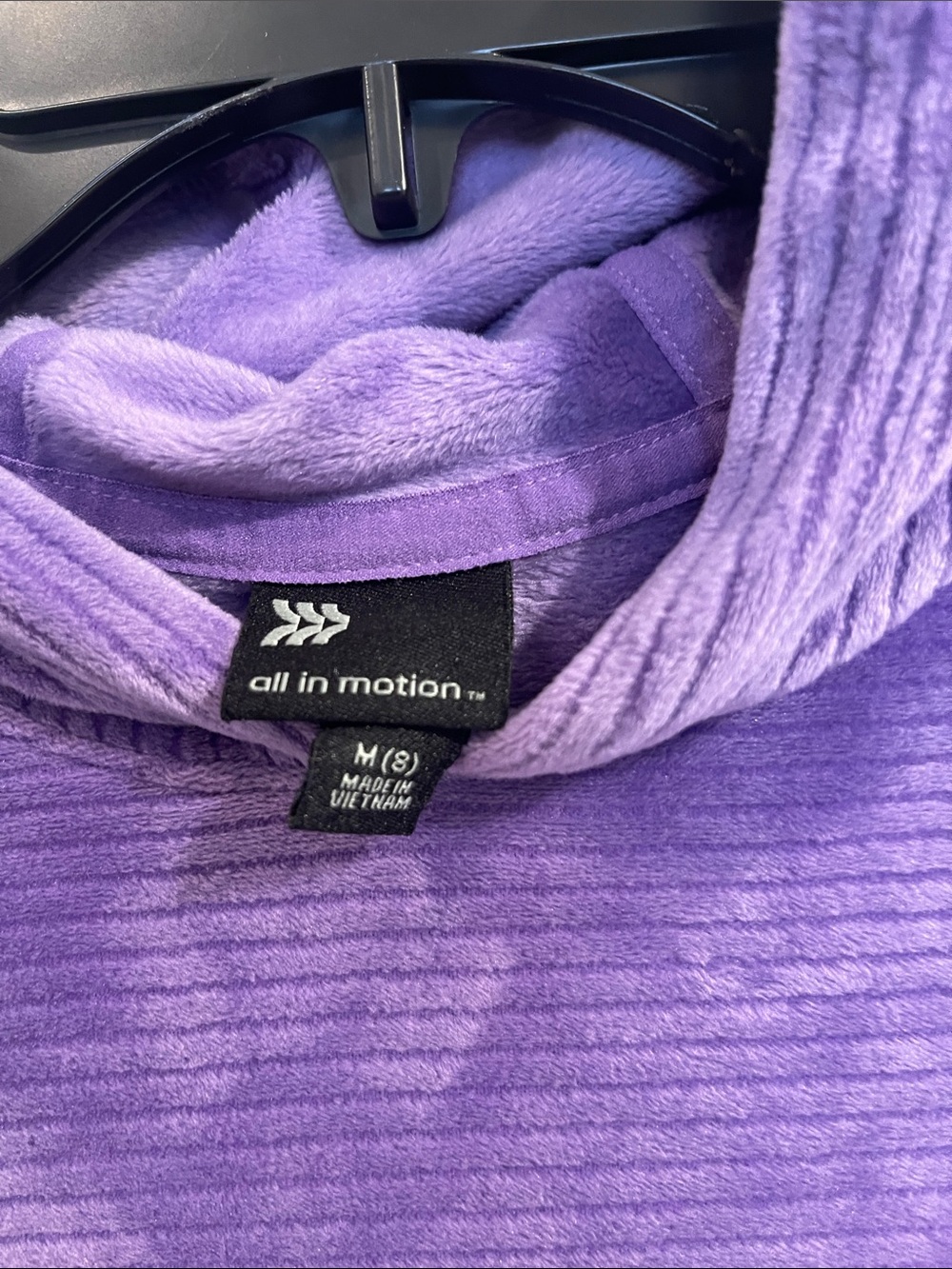 All in Motion-Target Purple Ribbed Velour Hoodie & Wide Leg Jogging Pants - Picture 2 of 7